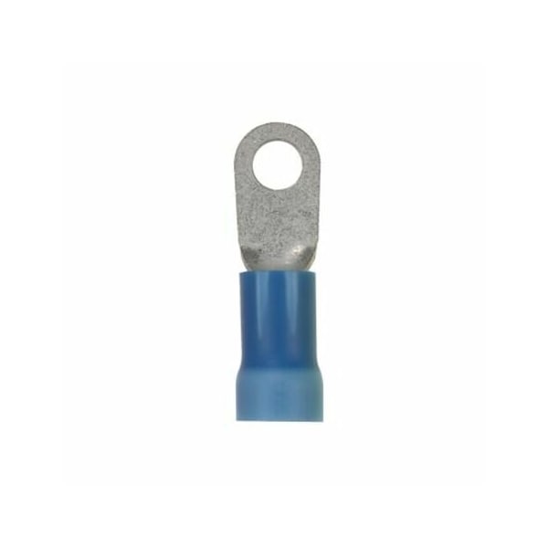 Ring Terminal, 5/16 in Stud Size, 6 AWG, 600 V, Vinyl Insulated, Blue, 10 PK